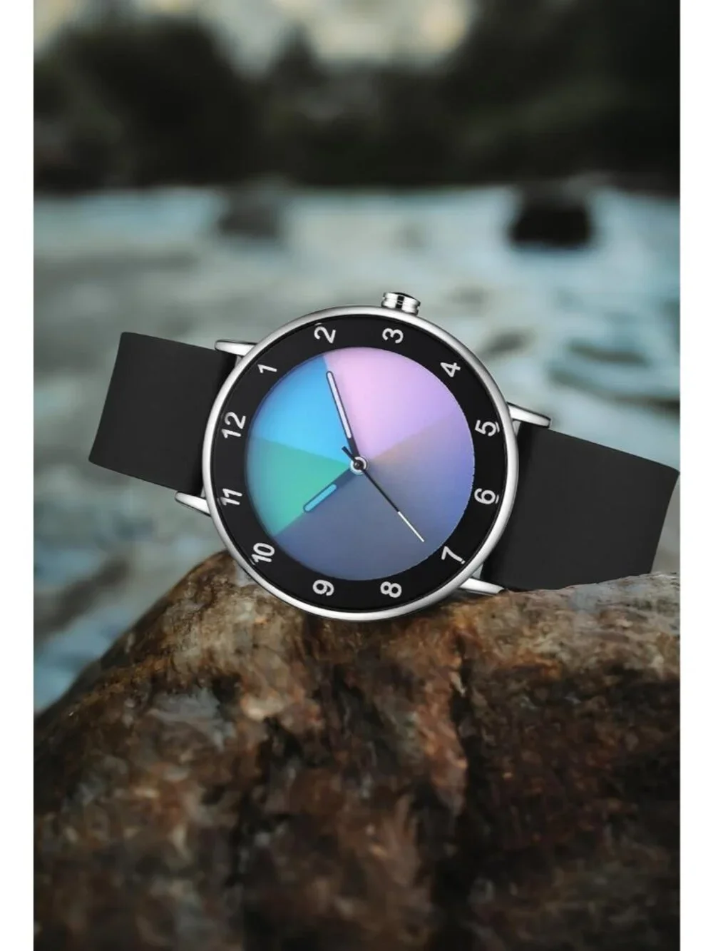 Unisex Black Analog Quartz Creative Original Design Unique Casual Wrist Watch